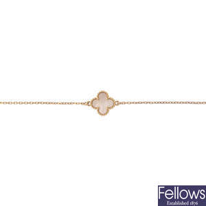 VAN CLEEF & ARPELS - an 18ct gold 'Alhambra' bracelet.