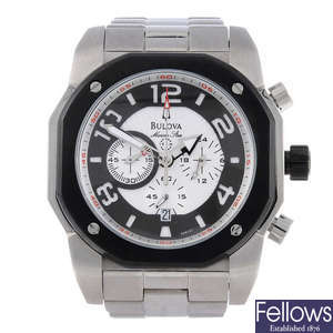 BULOVA - a gentleman's bi-material Marine Star chronograph bracelet watch.