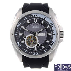 BULOVA - a gentleman's stainless steel wrist watch.
