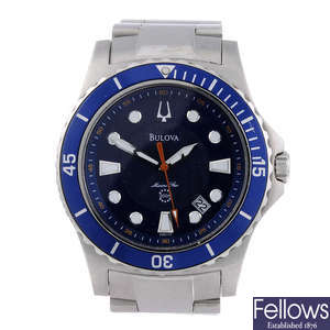 BULOVA - a gentleman's stainless steel Marine Star bracelet watch.