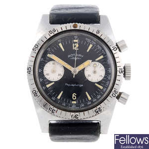 ROTARY - a gentleman's stainless steel Aquaplunge chronograph wrist watch.