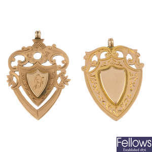 Two late Victorian 9ct gold medallions.
