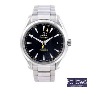 OMEGA - a gentleman's stainless steel Seamaster Aqua Terra 15'000 Gauss bracelet watch.
