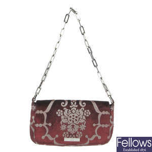 GUCCI - a velvet patterned handbag.