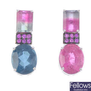 A pair of tourmaline earrings.