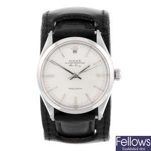 ROLEX - a gentleman's stainlesss steel Oyster Perpetual Air-King Precision wrist watch.