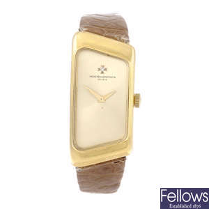 VACHERON CONSTANTIN - a lady's yellow metal 1972 Prestige De La France wrist watch.