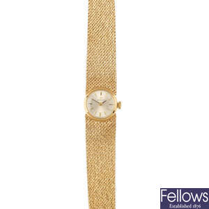 OMEGA - a ladies 1960s 9ct gold manual wind wristwatch.