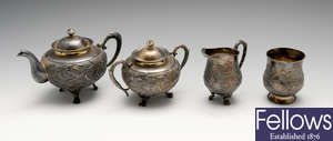 A twentieth century Chinese export silver tea service.