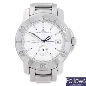 BAUME & MERCIER - a gentleman's stainless steel Capeland bracelet watch retailed by Tiffany & Co.