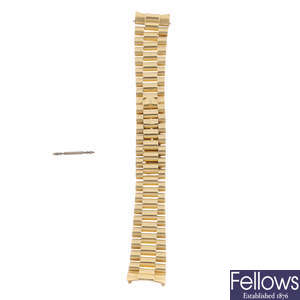ROLEX - an 18ct yellow gold President bracelet.