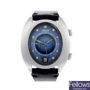 LECOULTRE - a gentleman's stainless steel Memovox wrist watch.