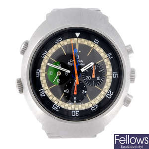 OMEGA - a gentleman's stainless steel Flightmaster chronograph bracelet watch.