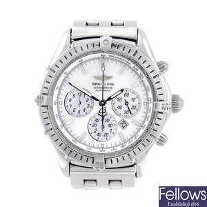 BREITLING - a gentleman's stainless steel Windrider Shadow Flyback chronograph bracelet watch.