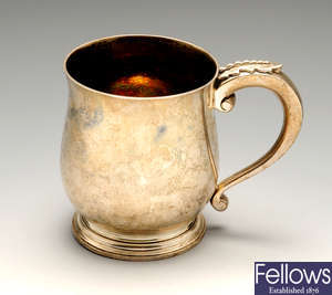 A 1940's silver mug.