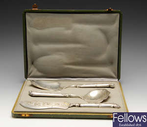 A cased set of 19th century French servers.