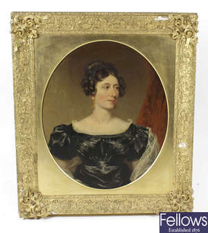 An early Victorian oval portrait of a lady