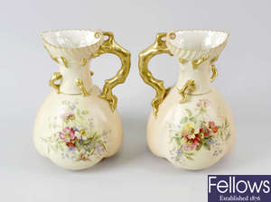 Four items of Royal Worcester blush ivory porcelain
