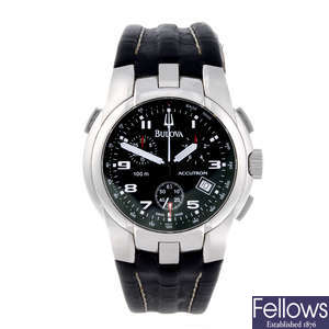 BULOVA - a gentleman's stainless steel Accutron chronograph wrist watch.