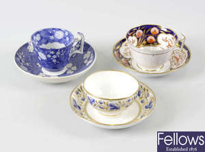 Copeland family provenance: a collection of mainly 19th century cuups, cans and saucers.