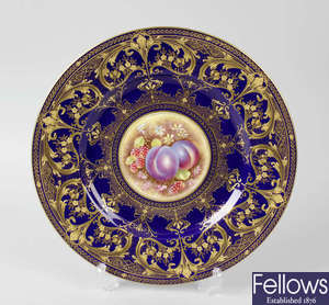 A Royal Worcester porcelain fruit-painted plate