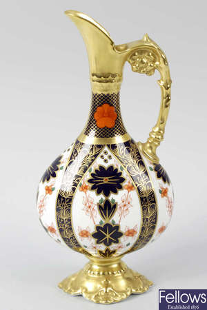 A Royal Crown Derby porcelain Imari pattern jug vase or ewer