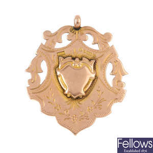 An early 20th century 9ct gold medallion.