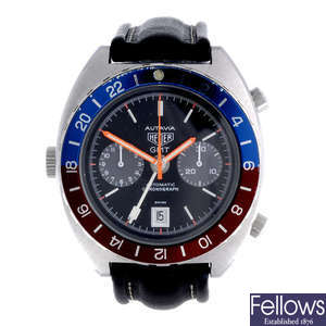 HEUER - a gentleman's stainless steel Autavia GMT chronograph wrist watch.