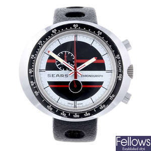 SEARS - a gentleman's chrome plated chronograph wrist watch.