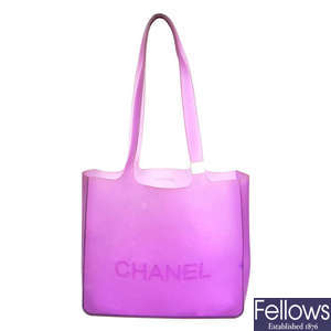 CHANEL - a rubber handbag.