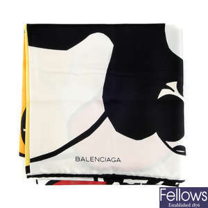 BALENCIAGA - a vintage silk scarf.