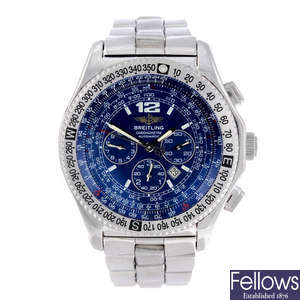BREITLING - a gentleman's stainless steel Professional B-2 chronograph bracelet watch.