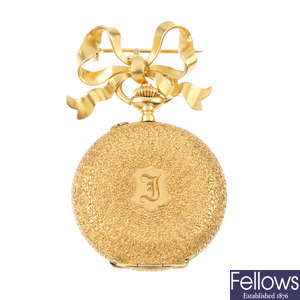 An early 20th century 18ct gold fob watch.