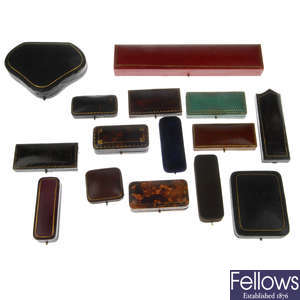 Thirty-six mainly antique jewellery cases.