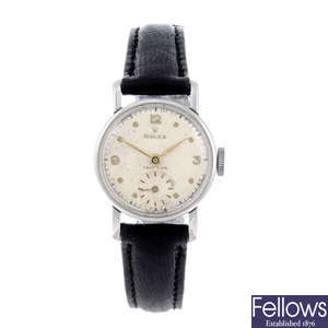 ROLEX - a lady's stainless steel Precision wrist watch.