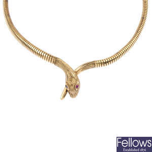 A 1960s snake necklace.