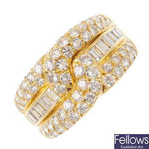 DAVID MORRIS - an 18ct gold diamond ring.
