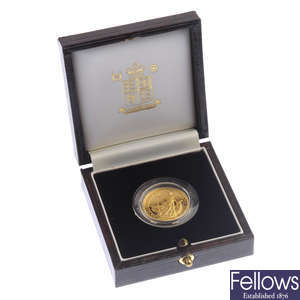 Elizabeth II, gold proof Britannia ¼-oz £25 & gold proof 1/10-oz £10. (2).