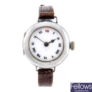 ROLEX - a silver trench style wrist watch.