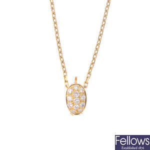 VAN CLEEF & ARPELS - a diamond pearl enhancer and fancy-link chain.