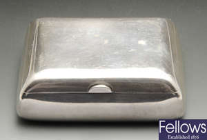 An early 20th century Russian silver mounted double stamp box.