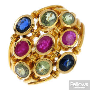 A gem-set ring.