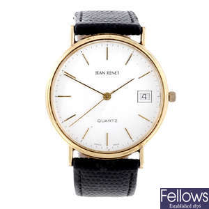 JEAN RENET - a gentleman's 9ct yellow gold wrist watch together with a 9ct yellow gold Talis bracelet watch.