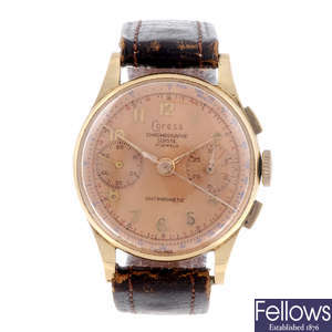 CORESA - a gentleman's rose metal chronograph wrist watch.