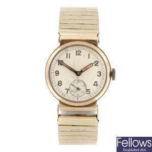 A mid-size 9ct yellow gold bracelet watch.