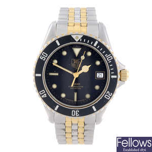 TAG HEUER - a gentleman's bi-colour 1000 Series bracelet watch together with a lady's Kirium bracelet watch.