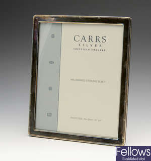 A selection of four modern silver mounted photograph frames by Carr's of Sheffield.