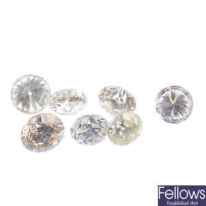 A selection of brilliant-cut diamonds.