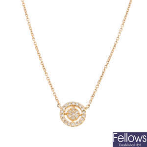 ASTLEY CLARKE - a 14ct gold mini 'Icon Aura' diamond pendant, on chain.