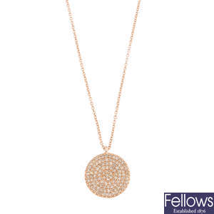 ASTLEY CLARKE - a 14ct gold diamond 'Icon' pendant, on chain.